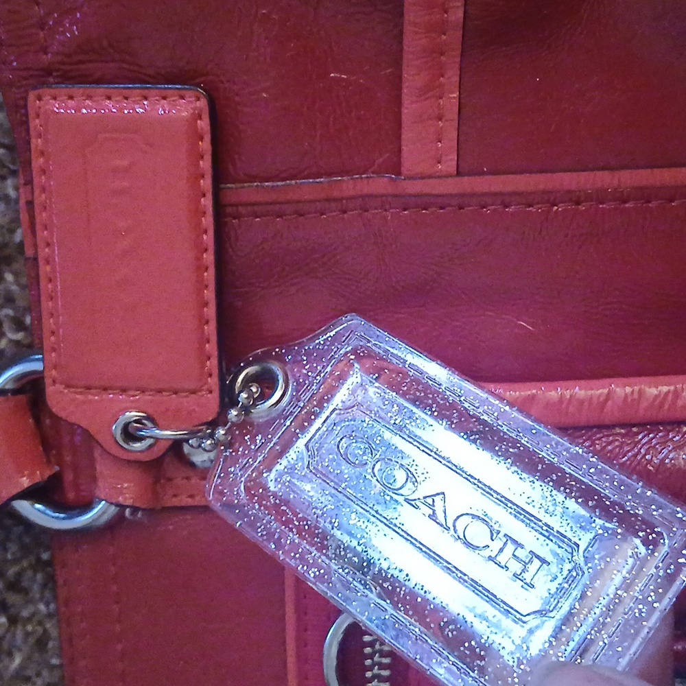 Coach heart poppy red large tote bag - Picture 4 of 17
